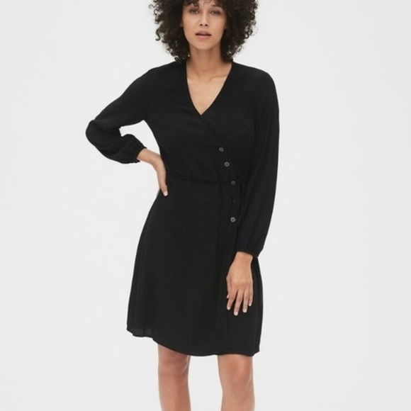 gap side button wrap dress